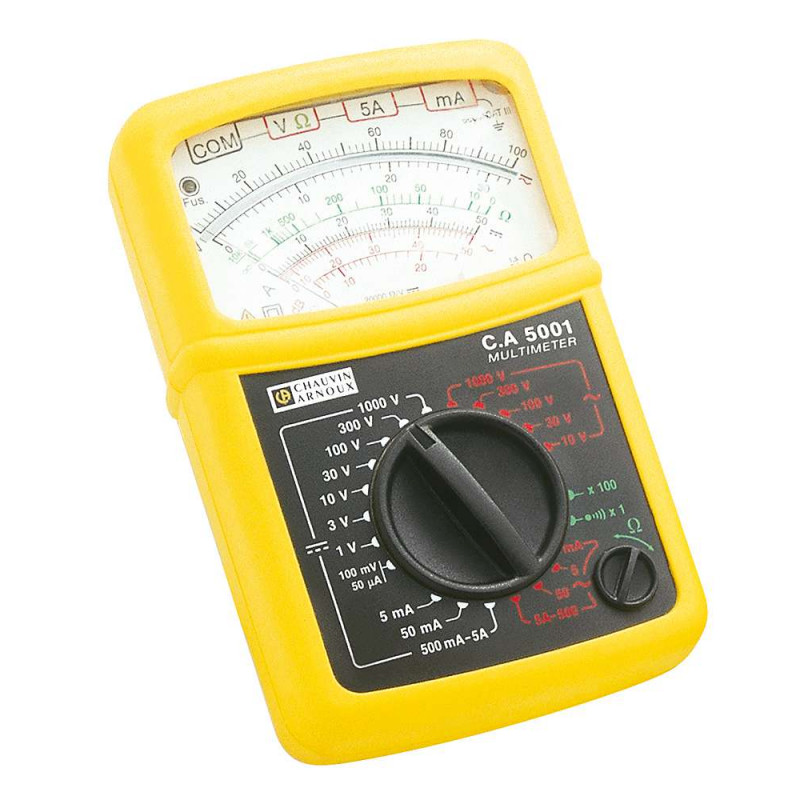 Multimètre analogique Certified avec 6 fonctions et 16 calibres, orange